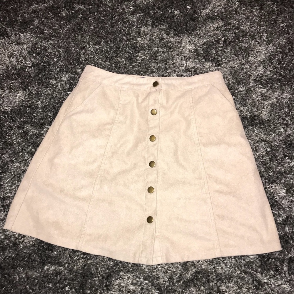 Super cute tan button up skirt